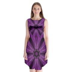 Pattern Purple Symmetry Dark Sleeveless Chiffon Dress  