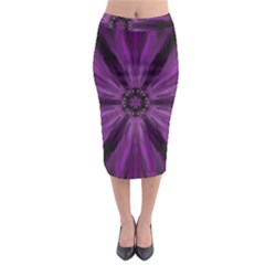 Pattern Purple Symmetry Dark Midi Pencil Skirt