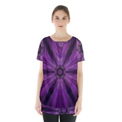 Pattern Purple Symmetry Dark Skirt Hem Sports Top by Jancukart