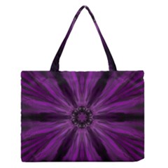 Pattern Purple Symmetry Dark Zipper Medium Tote Bag by Jancukart