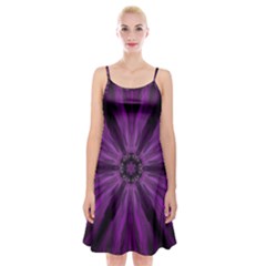 Pattern Purple Symmetry Dark Spaghetti Strap Velvet Dress