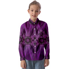 Pattern Purple Symmetry Dark Kids  Long Sleeve Shirt