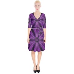 Pattern Purple Symmetry Dark Wrap Up Cocktail Dress