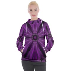 Pattern Purple Symmetry Dark Women s Hooded Pullover