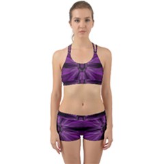 Pattern Purple Symmetry Dark Back Web Gym Set