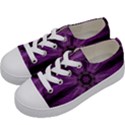 Pattern Purple Symmetry Dark Kids  Low Top Canvas Sneakers View2