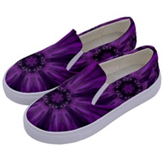 Pattern Purple Symmetry Dark Kids  Canvas Slip Ons