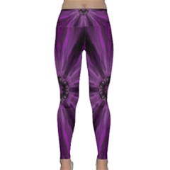 Pattern Purple Symmetry Dark Lightweight Velour Classic Yoga Leggings by Jancukart