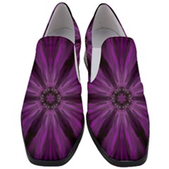 Pattern Purple Symmetry Dark Women Slip On Heel Loafers by Jancukart