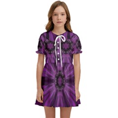 Pattern Purple Symmetry Dark Kids  Sweet Collar Dress