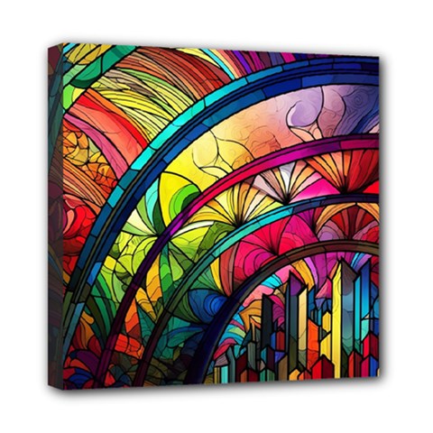 Stained Glass Window Mini Canvas 8  X 8  (stretched) by Jancukart