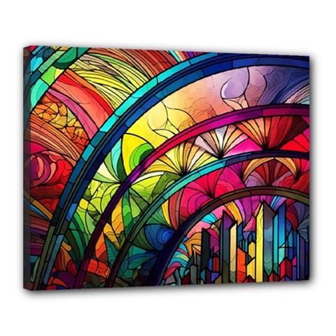 Stained Glass Window Canvas 20  X 16  (stretched)