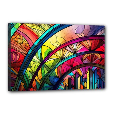 Stained Glass Window Canvas 18  X 12  (stretched)