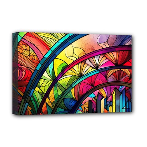 Stained Glass Window Deluxe Canvas 18  X 12  (stretched) by Jancukart