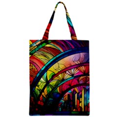 Stained Glass Window Zipper Classic Tote Bag