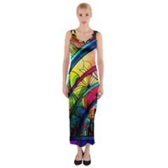 Stained Glass Window Fitted Maxi Dress