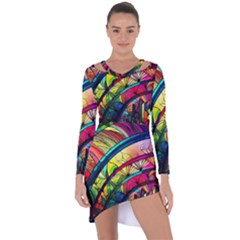 Stained Glass Window Asymmetric Cut-out Shift Dress