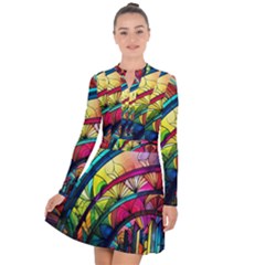 Stained Glass Window Long Sleeve Panel Dress