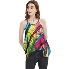 Stained Glass Window Flowy Camisole Tank Top