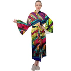 Stained Glass Window Maxi Velvet Kimono by Jancukart