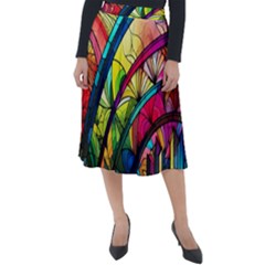 Stained Glass Window Classic Velour Midi Skirt  by Jancukart