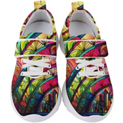 Stained Glass Window Kids  Velcro Strap Shoes