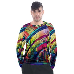 Stained Glass Window Men s Long Sleeve Raglan Tee