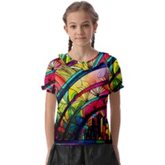 Stained Glass Window Kids  Frill Chiffon Blouse