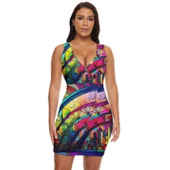 Stained Glass Window Draped Bodycon Dress