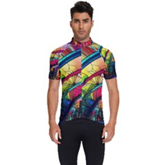 Stained Glass Window Men s Short Sleeve Cycling Jersey by Jancukart