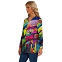 Stained Glass Window Long Sleeve Drawstring Hooded Top View2