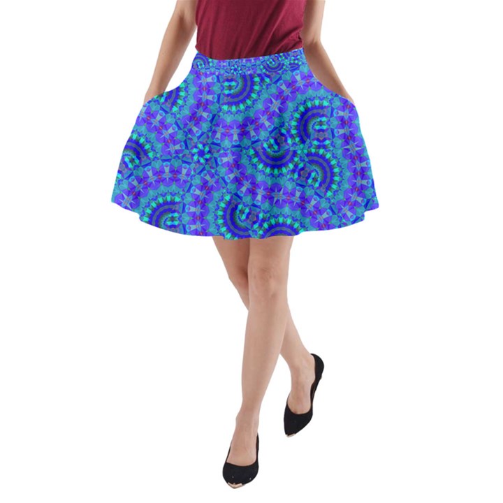 Background Pattern Geometric A-Line Pocket Skirt