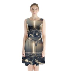 Apocalypse Armageddon Apocalyptic Sleeveless Waist Tie Chiffon Dress by Jancukart