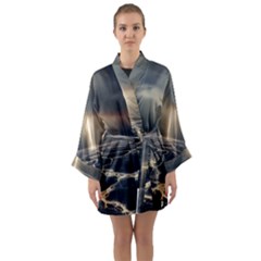 Apocalypse Armageddon Apocalyptic Long Sleeve Satin Kimono