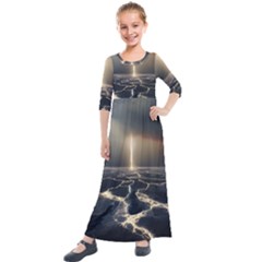 Apocalypse Armageddon Apocalyptic Kids  Quarter Sleeve Maxi Dress