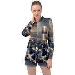 Apocalypse Armageddon Apocalyptic Long Sleeve Satin Shirt