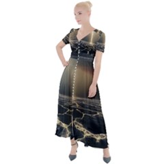 Apocalypse Armageddon Apocalyptic Button Up Short Sleeve Maxi Dress