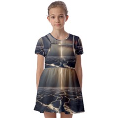 Apocalypse Armageddon Apocalyptic Kids  Short Sleeve Pinafore Style Dress