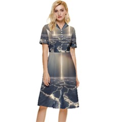 Apocalypse Armageddon Apocalyptic Button Top Knee Length Dress