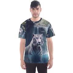 Tiger White Tiger Nature Forest Men s Sport Mesh Tee