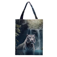 Tiger White Tiger Nature Forest Classic Tote Bag by Jancukart