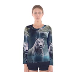 Tiger White Tiger Nature Forest Women s Long Sleeve Tee