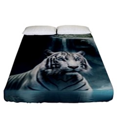 Tiger White Tiger Nature Forest Fitted Sheet (king Size)