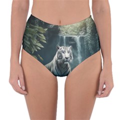 Tiger White Tiger Nature Forest Reversible High-waist Bikini Bottoms