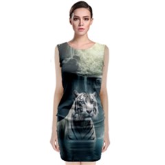 Tiger White Tiger Nature Forest Classic Sleeveless Midi Dress