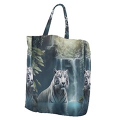 Tiger White Tiger Nature Forest Giant Grocery Tote