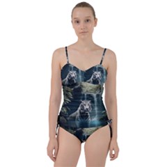 Tiger White Tiger Nature Forest Sweetheart Tankini Set