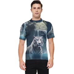 Tiger White Tiger Nature Forest Men s Short Sleeve Rash Guard by Jancukart