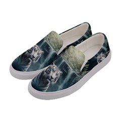 Tiger White Tiger Nature Forest Women s Canvas Slip Ons