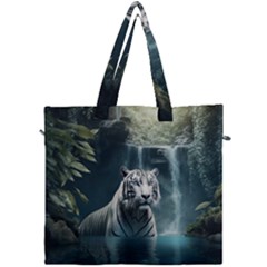 Tiger White Tiger Nature Forest Canvas Travel Bag